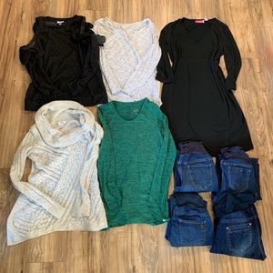 S/M Maternity clothing Bundle Jeans, Tops, Dress